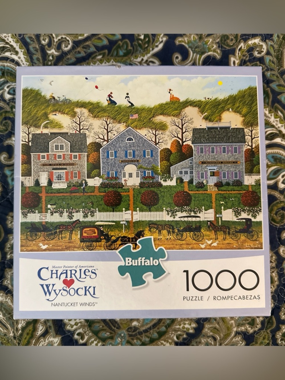 Buffalo Games Charles Wysocki NANTUCKET WINDS 1000 Pc Jigsaw Puzzle w/ Poster
